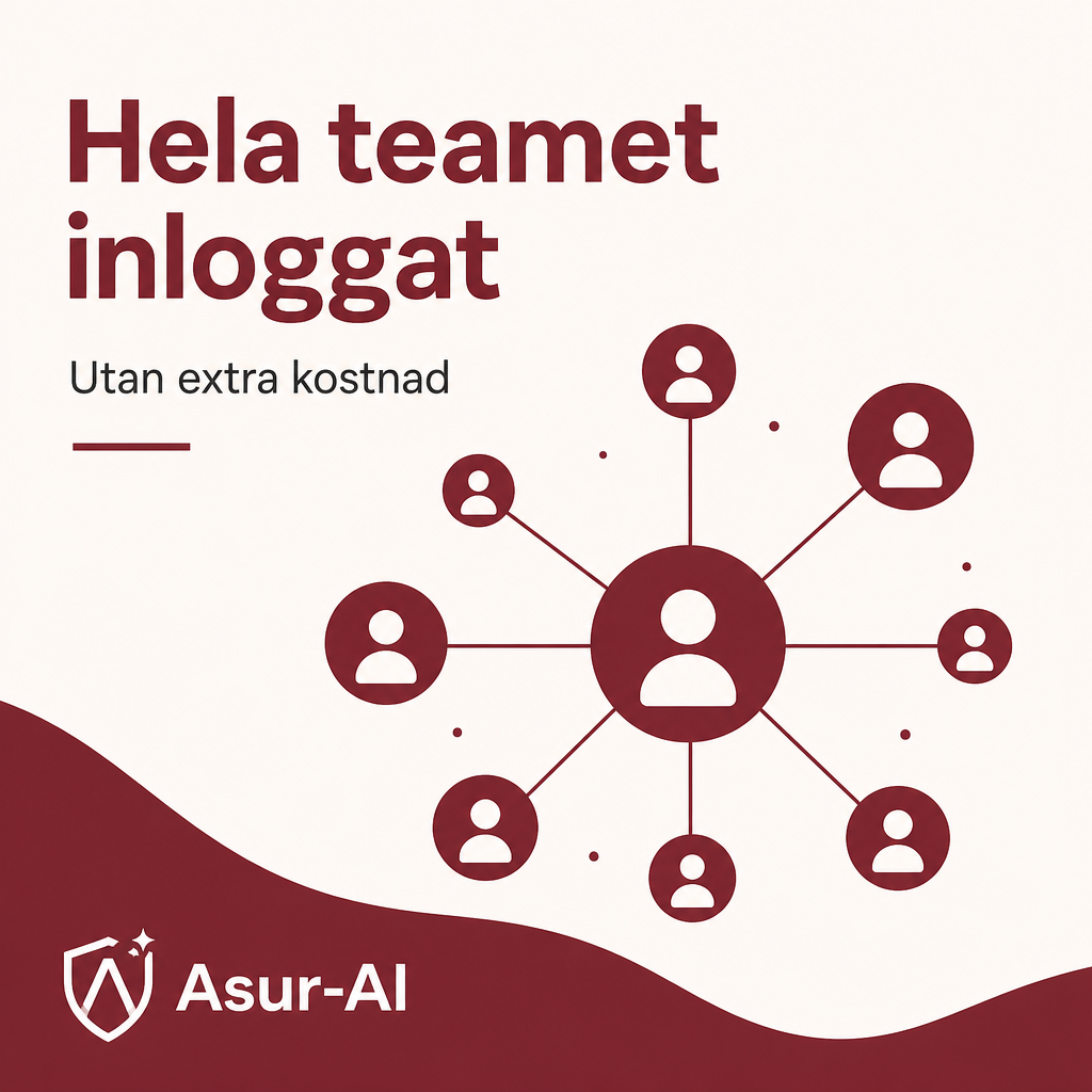 Asur-AI – hela teamet inloggat samtidigt utan extra kostnad