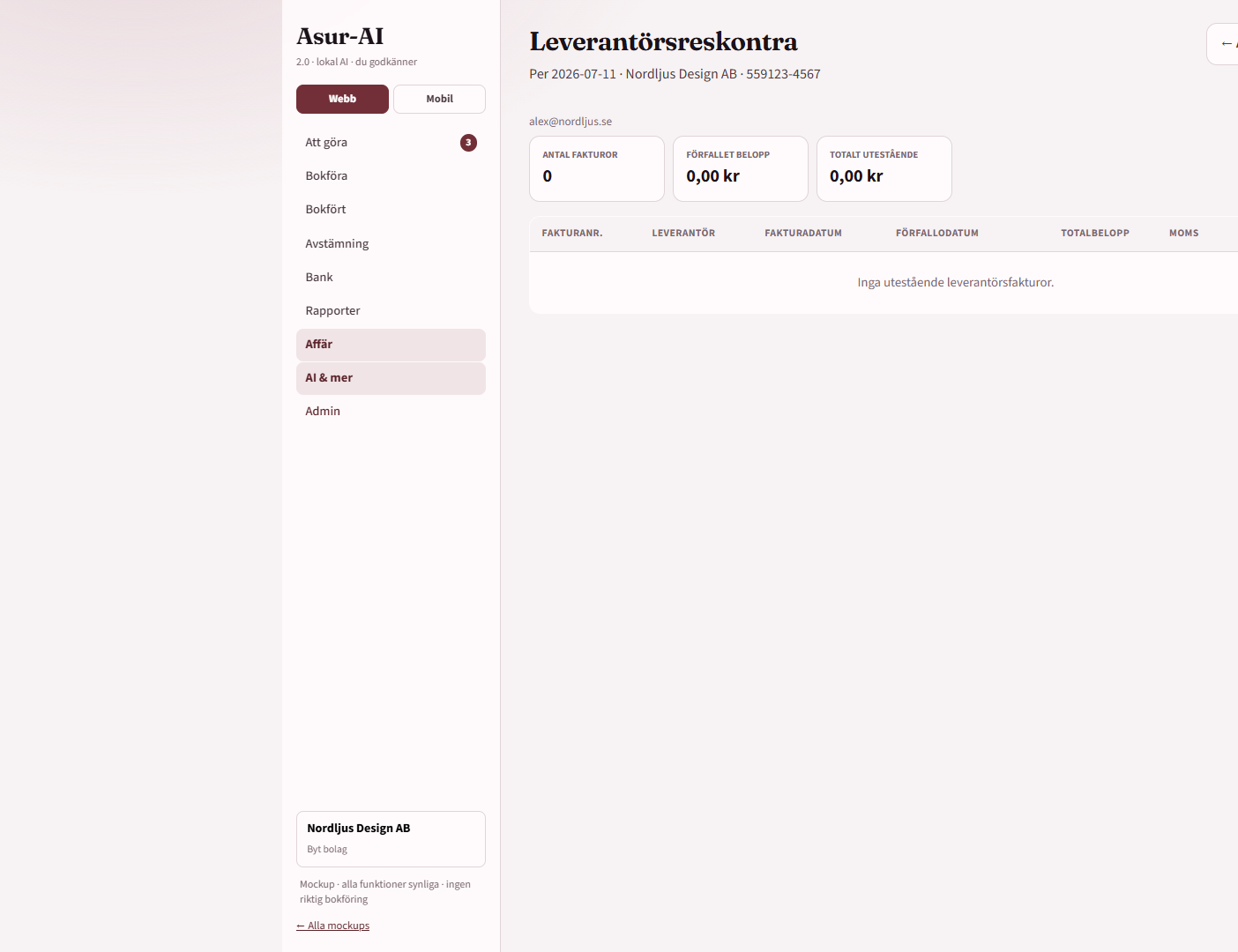 Asur-AI Leverantörsreskontra